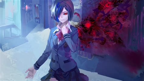 Touka Kirishima in Action - Tokyo Ghoul HD Wallpaper by 村人里有