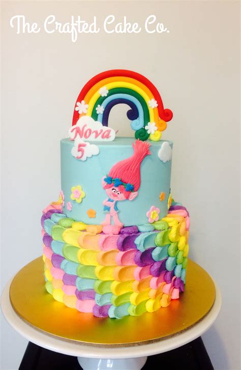 Trolls Birthday Cake. Poppy, rainbow by The Crafted Cake Co. | Trolls ...