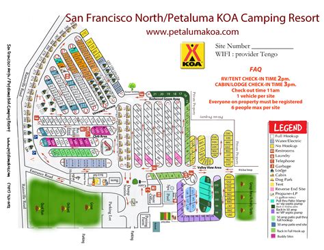 Petaluma, California Campground Map | San Francisco North / Petaluma KOA