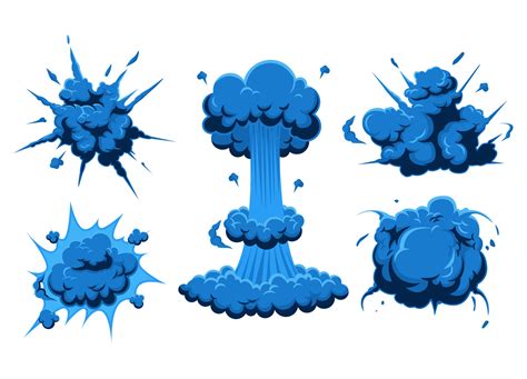 Blue explosion element illustration for comic, poster, book, painting ...