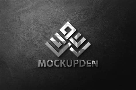 Free Metal Logo Mockup PSD Template - Mockup Den