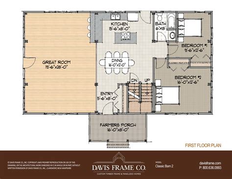 Classic Barn 2 | Floor Plan | Davis Frame Company