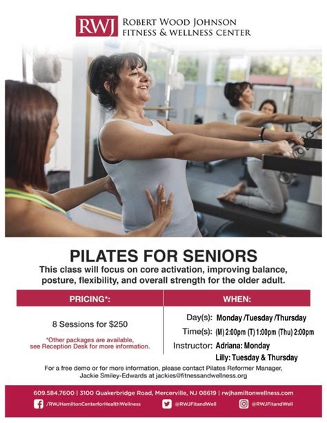 Pilates Reformer for Seniors Mondays, Tuesdays, and Thursdays! - RWJ ...