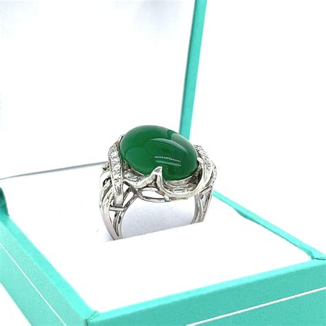 GIA Certified Imperial Jadeite Jade Type A Ring In Vintage Platinum ...