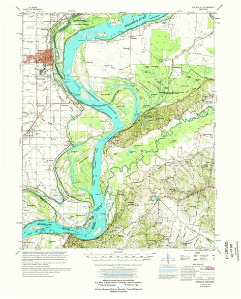 Osceola, Arkansas 1977 (1977) USGS Old Topo Map Reprint 15x15 AR Quad ...