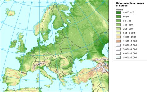 Europe Mountain Ranges Map - Draw A Topographic Map