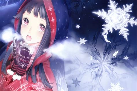 Anime, Winter, Snowflake, Original, HD wallpaper | Peakpx