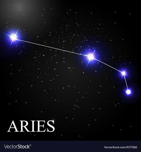 Aries zodiac sign with beautiful bright stars Vector Image