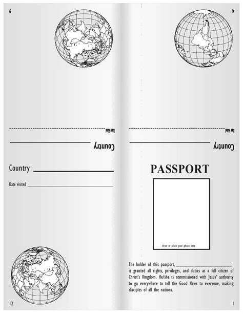 Printable Passport Cover Template