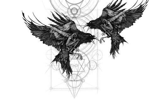 Mix crow #4 | Crow tattoo design, Norse tattoo, Crow tattoo