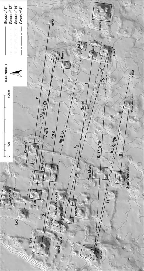 Digital surface model and a contour map of El Mirador, Peten ...