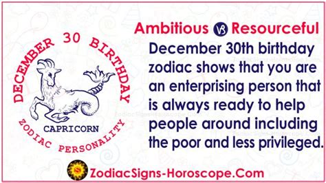 December 30 Zodiac (Capricorn) Horoscope Birthday Personality and Lucky ...