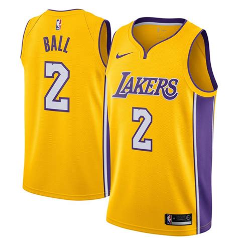 Lonzo Ball Los Angeles Lakers Nike Swingman Jersey Yellow - Icon ...