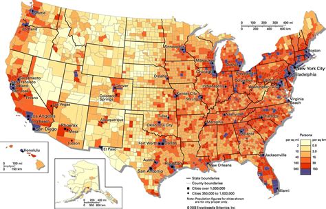 Population density of the United States. | United states, Vintage world ...