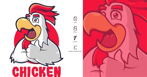 Happy Chicken Mascot Logo, Logos ft. hen & farm - Envato Elements