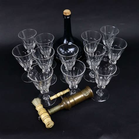 Set of 12 Crystal Sherry Glasses