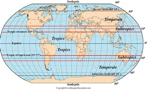 World Map With Equator And Tropic Lines Metro Map | Images and Photos ...