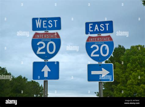 Interstate 20 Highway Signs going East and West in Southeast USA and ...