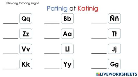 Patinig or Katinig 6725207 | bolo | Live Worksheets