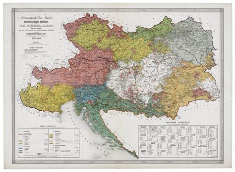 Ethnographic map of Austrian/Habsburg Empire from 1856, made in Vienna ...