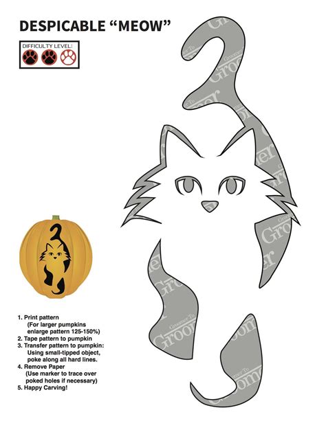 Cat (Pumpkin Stencil - Pumpkin Pattern - Pumpkin Template - Jack-o ...