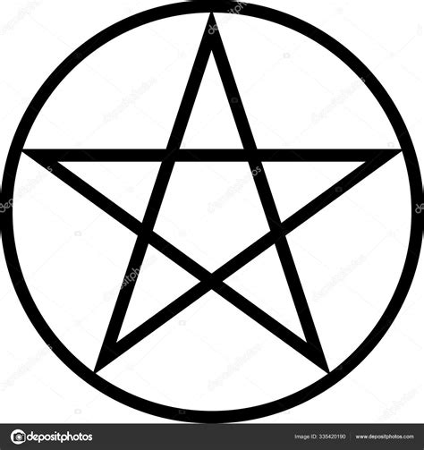 Pentagram Isolated Vector Occultism Star Symbol Circle Occultism ...