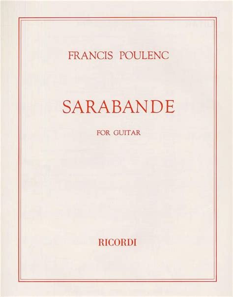 Sarabande by Francis Poulenc » Guitar Sheet Music