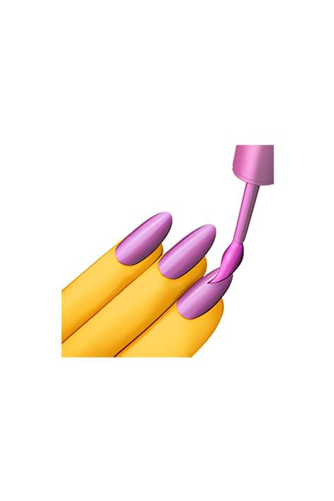 The emoji 💅 depicts a small bottle of nail polish with a brush ...