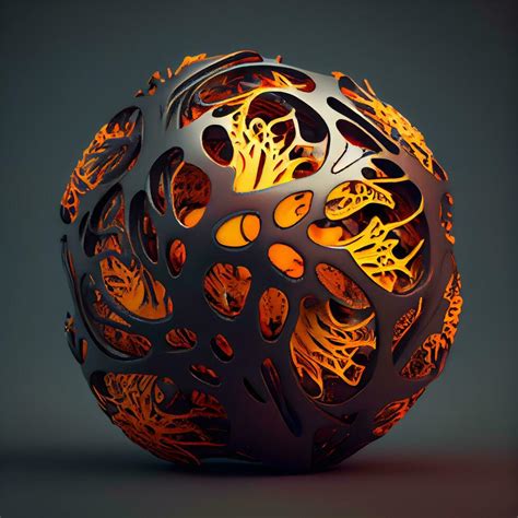 Fractal 3d sphere with abstract pattern. 3d rendering, Ai Generative ...