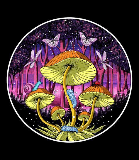 Psychedelic Mushrooms Forest Digital Art by Nikolay Todorov - Fine Art ...