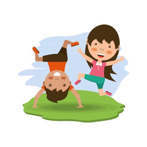 Cartwheel Girl stock vectors - iStock