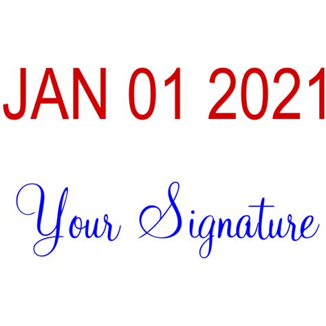 Self-Inking Date and Signature Stamp