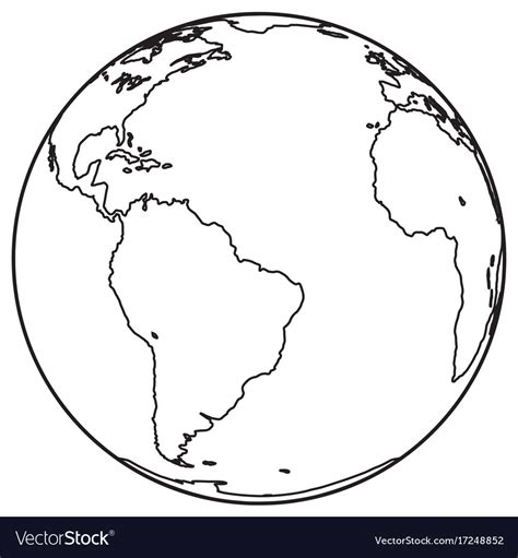 Globe outline icon Royalty Free Vector Image - VectorStock