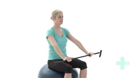 AAROM shoulder flexion on a stability ball - YouTube