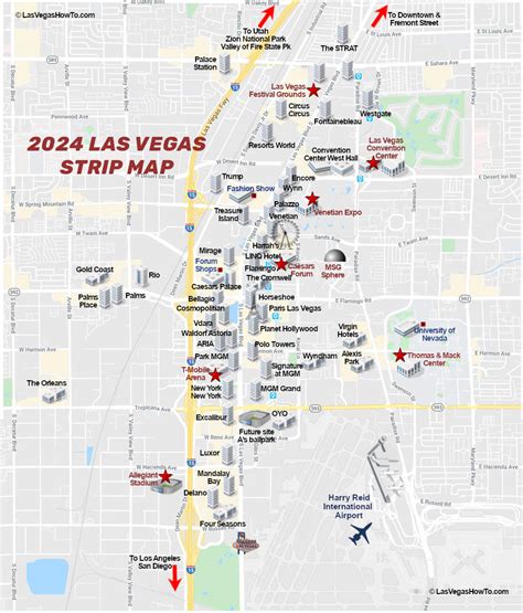 Las Vegas Strip Map (2024) Updated | LasVegasHowTo.com