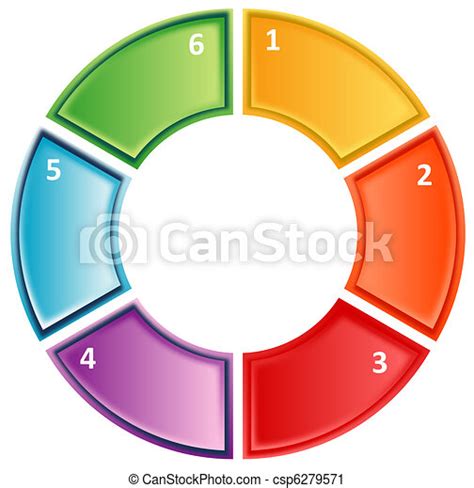 Clipart of Process cycle business diagram - six Blank numbered cycle ...