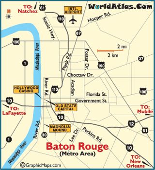 Baton Rouge Map Tourist Attractions - ToursMaps.com