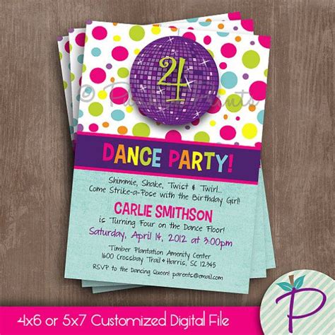 Dance Party Invitation Dance Birthday Party by punkinprints | Dance ...