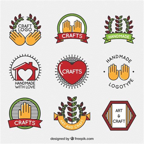 Free Vector | Logos collection of craft