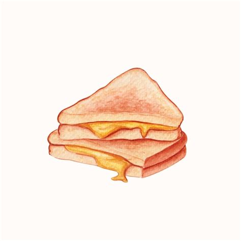 Free Vector | Hand drawn watercolor grilled cheese sandwich