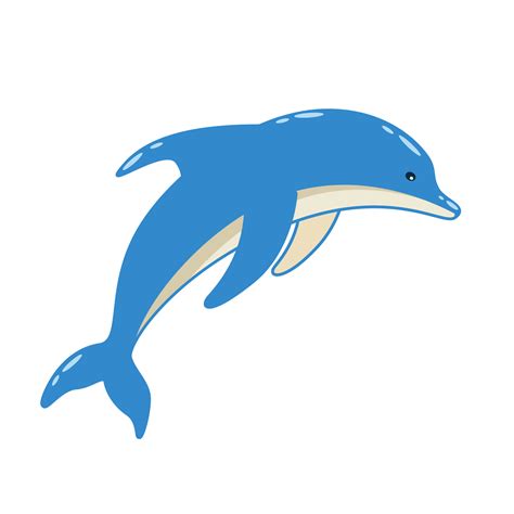 Cute cartoon dolphin swimming, vector illustration of sea animal ...