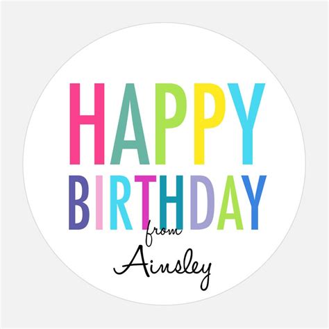 Happy Birthday Stickers Kids Birthday Party Stickers Large - Etsy