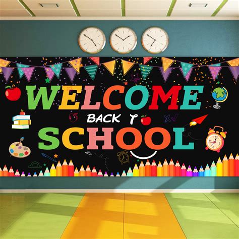 Buy Large 79" X 40" Welcome Back to School Backdrop,Welcome Back to ...