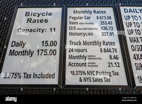 Parking Garage Rates Sign in New York City, 2022 Stock Photo - Alamy