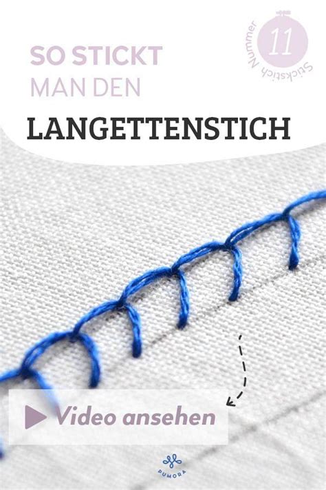 Langettenstich sticken lernen Anleitung