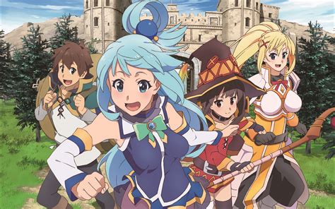 KonoSuba HD Wallpaper: Kazuma, Megumin, Darkness & Aqua Adventure