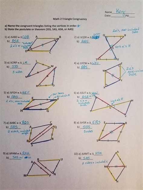 Additional Congruence Methods Worksheet