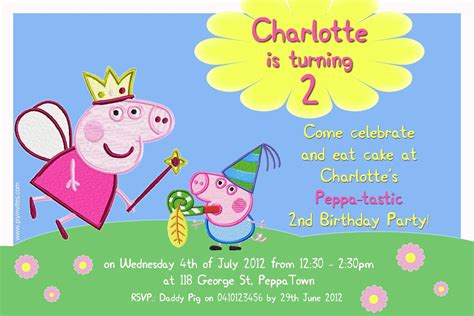 Birthday Invitation Word Template Peppa Pig