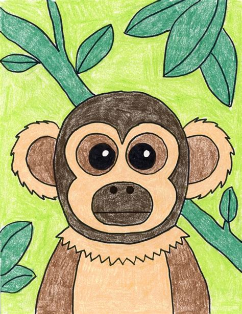 Cute Easy Monkey Drawing For Kids - Goimages Today