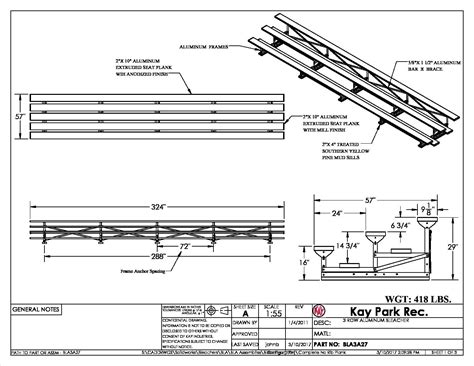 3 Row Bleachers | 27' Length | Seats 54 | Aluminum Planks | Kay Park